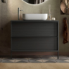 mobile bagno sospeso 79 cm nero frassinato | levante shop