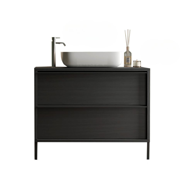mobile bagno sospeso 79 cm nero frassinato | levante shop