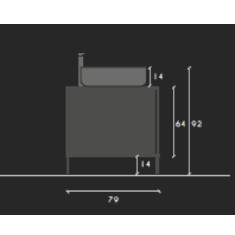 mobile bagno sospeso 79 cm nero frassinato | levante shop