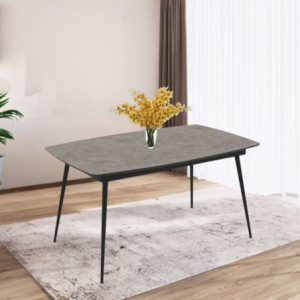 Tavolo allungabile Yense cemento e metallo nero moderno