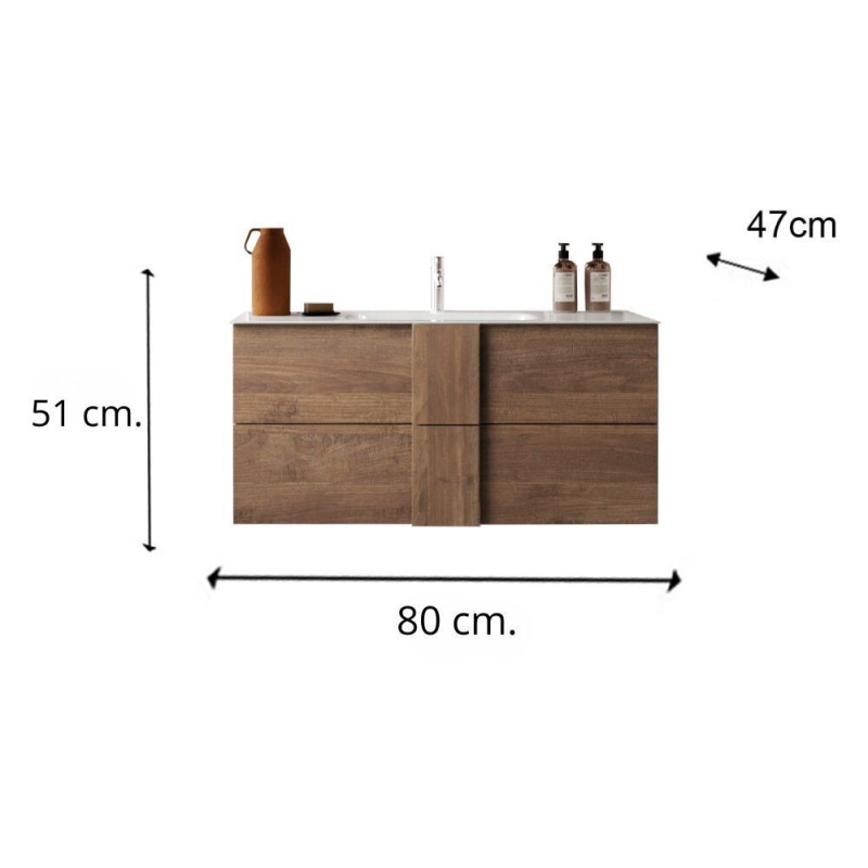 Mobile bagno sospeso Jupiter80 rovere mercure moderno