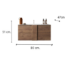 Mobile bagno sospeso Jupiter80 rovere mercure moderno
