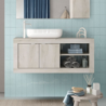 Mobile bagno sospeso Basic110 pino bianco moderno e capiente