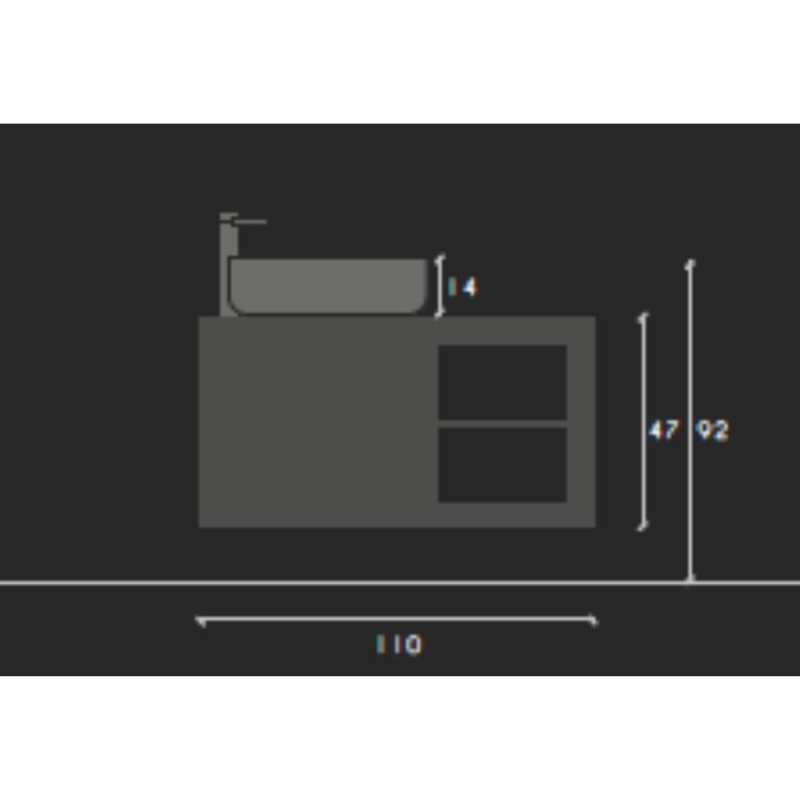 Mobile bagno sospeso Basic110 pino bianco moderno e capiente