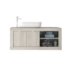 Mobile bagno sospeso Basic110 pino bianco moderno e capiente