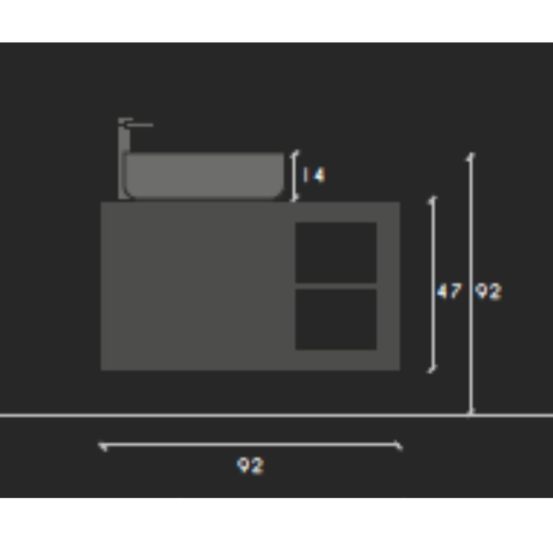 Mobile bagno sospeso Basic92 bianco lucido moderno e compatto