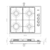 Piano cottura Samet Ariane a gas 4 fuochi cruscotto laterale