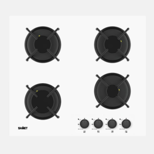 Piano cottura Samet Venere 60 a gas 4 fuochi vetro bianco