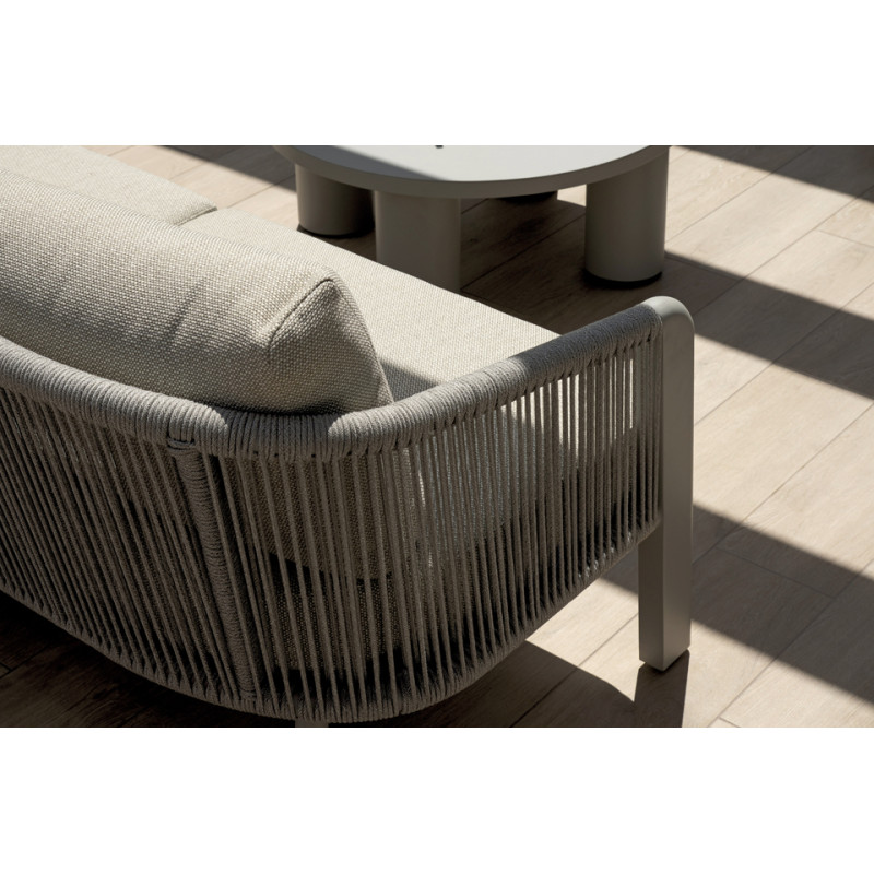 Salotto Santa Cruz Alluminio Creta E Corda Tavolino Tondo Alluminio Moia