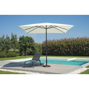 Ombrellone 3x3m palo centrale antracite poliestere ecru Moia