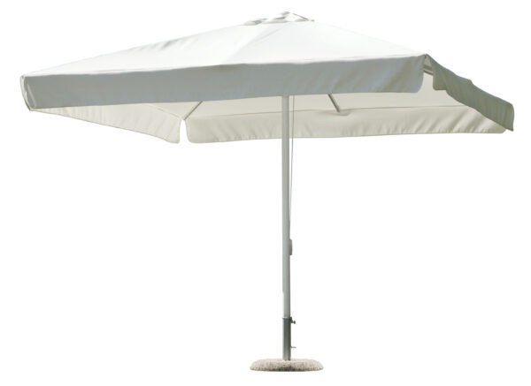 Ombrellone quadrato 3x3 fusto bianco poliestere ecrù Moia