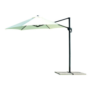 Ombrellone tondo Ø2,7 m palo laterale antracite poliestere ecrù