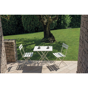 Tavolo bistrò 50x70 ferro avorio Moia per esterno resistente