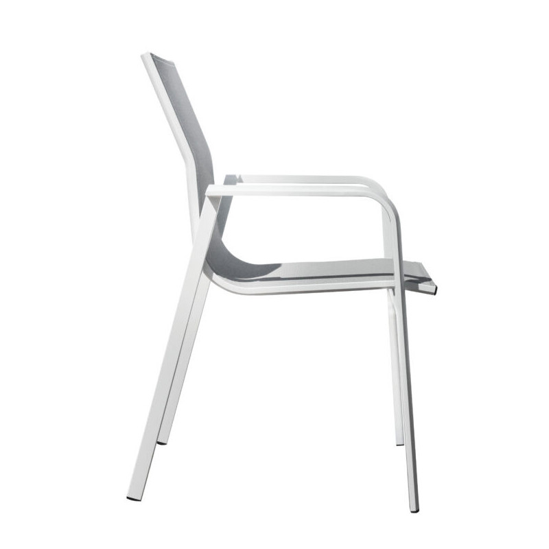 Sedia Samo alluminio bianco text grigio chiaro Moia resistente