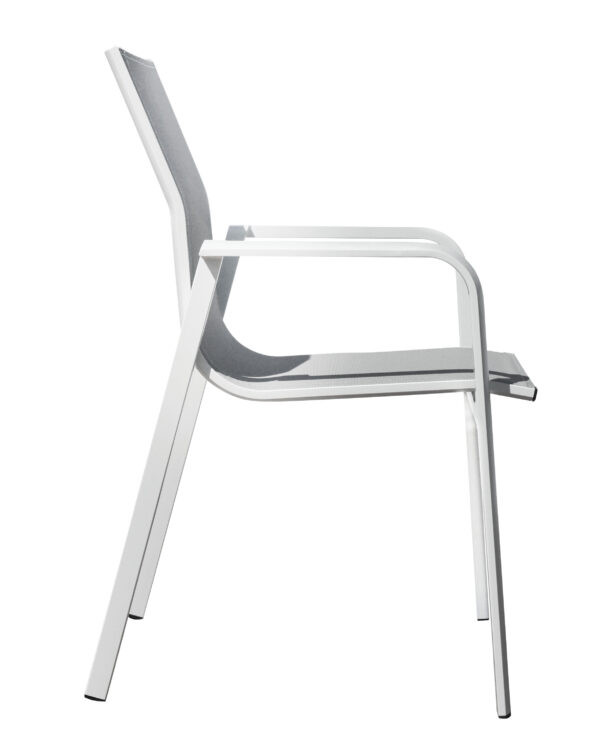 Sedia Samo alluminio bianco text grigio chiaro Moia resistente