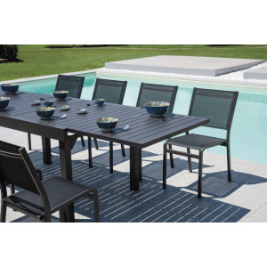 Sedia Pola alluminio antracite textilene nero Moia outdoor