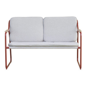 Salotto Tinos ferro rosso e textilene cuscino ecru Moia elegante