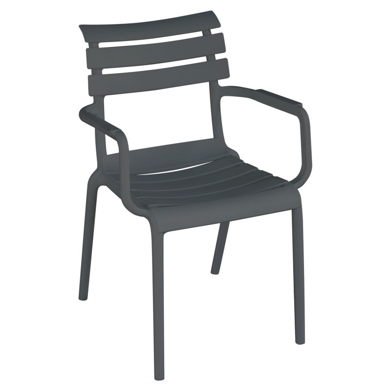 Sedia Olbia Con Braccioli In Polipropilene Antracite Moia