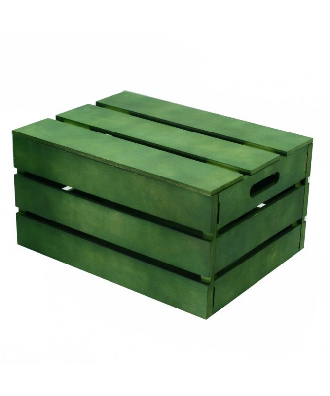 Scatola legno verde rettangolare pieghevole cm38x28h19,5