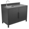 Modulo cucina lavabo 120x60 antracite Moia da esterno resistente