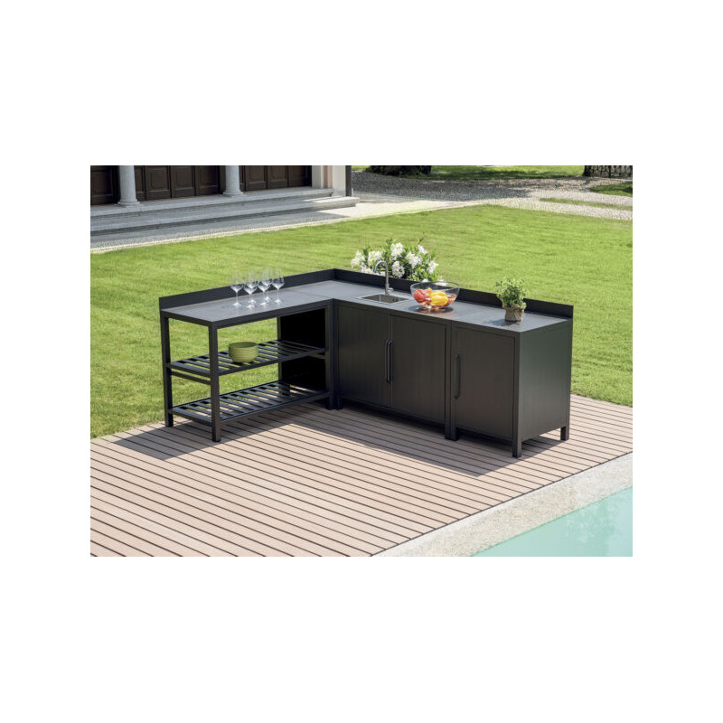 Modulo cucina lavabo 120x60 antracite Moia da esterno resistente