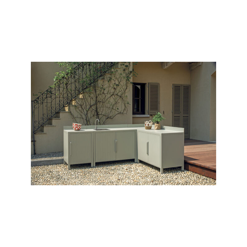 Modulo cucina angolare 60x60 grigio creta Moia da esterno robusto