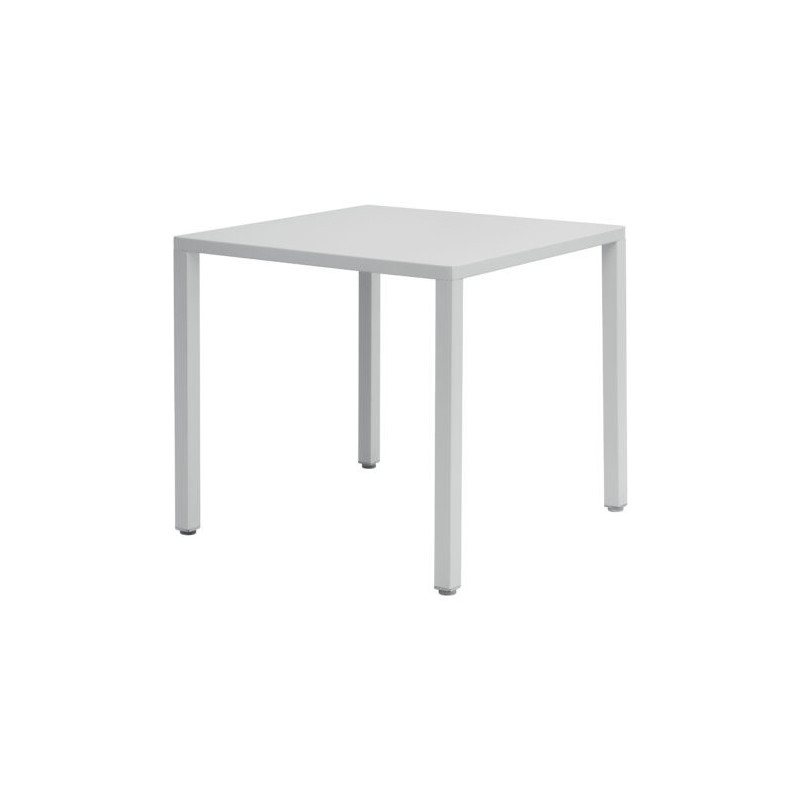 Tavolo Garda acciaio 80x80 bianco autolivellante Moia