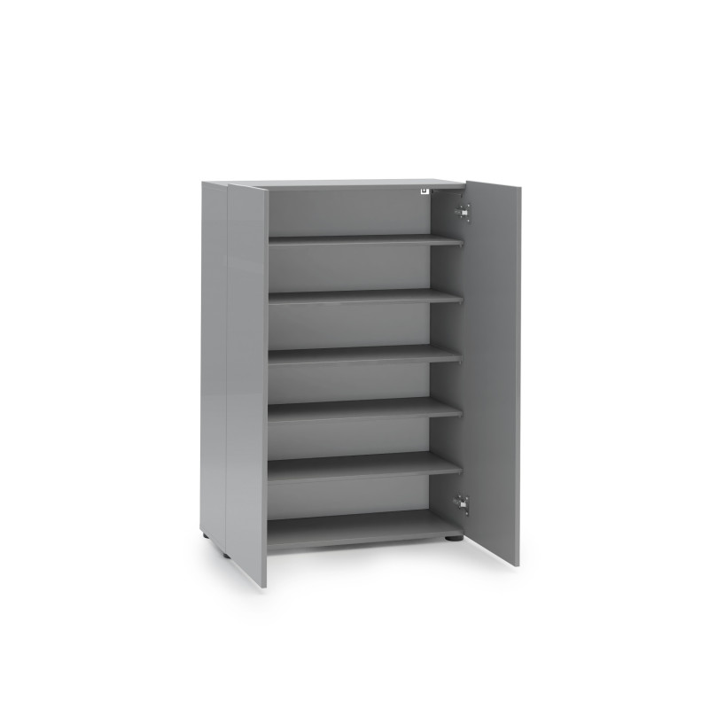 Scarpiera a 2 ante 5 ripiani grigio Mister salvaspazio moderna