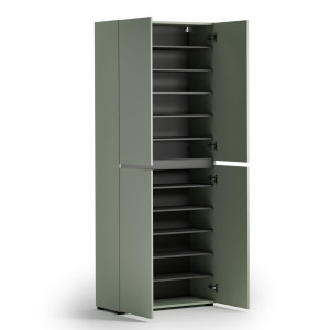 Zoom Scarpiera a 4 ante XL con 10 ripiani MISTER VERDE SALVIA made in Italy