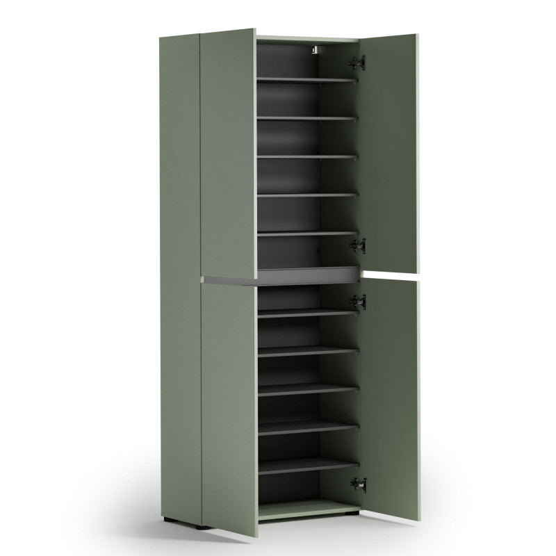 Scarpiera 4 ante XL 10 ripiani Mister Verde Salvia Made in Italy