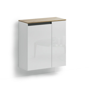 Scarpiera sospesa a 2 ante Zippo salvaspazio moderna bianca