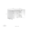 Sideboard a 3 ante Mister verde salvia Made in Italy