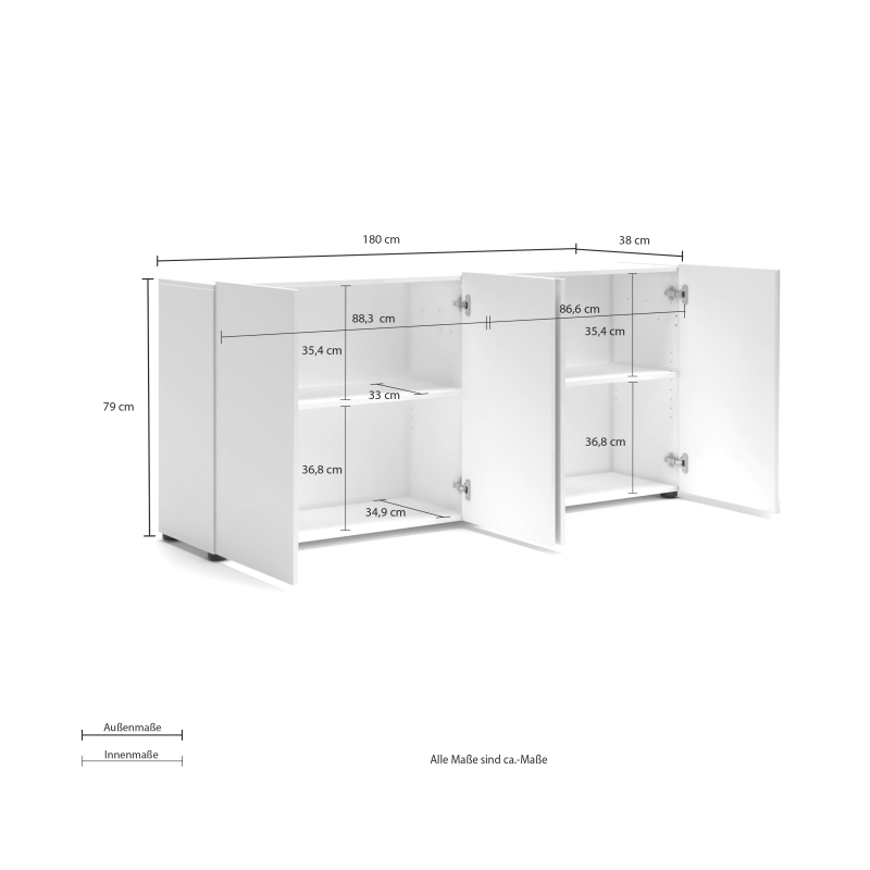Sideboard MISTER VERDE SALVIA 4 ante | KItaly | Levante Shop