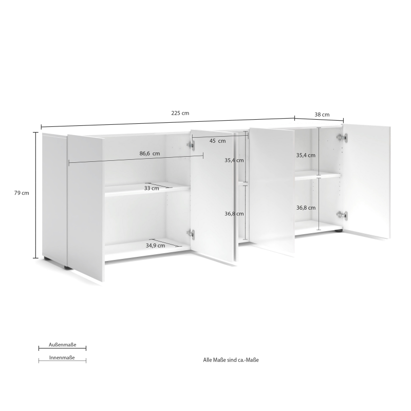 Sideboard MISTER VERDE SALVIA 5 ante | KItaly | Levante Shop
