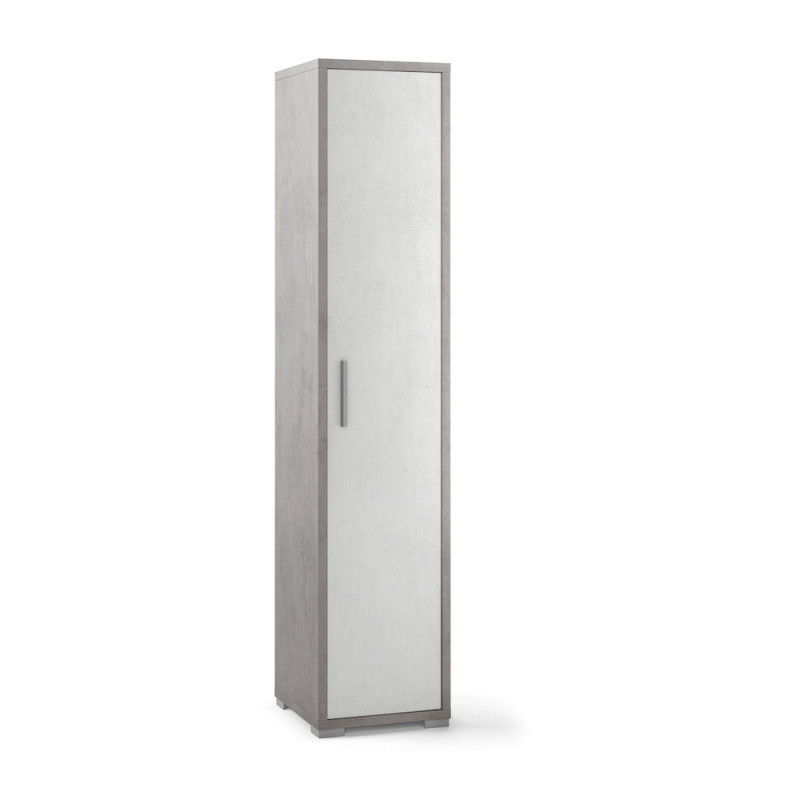 Armadio 1 anta H182 L38 cemento e ossido bianco Sarmog