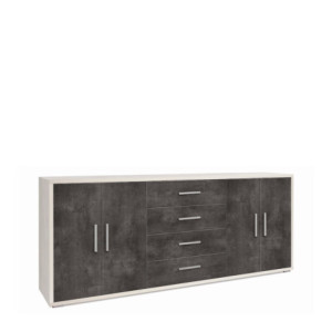 Mobile 4 Ante 4 Cassetti Kit Ossido Bianco Sarmog – Madia Moderna Capiente