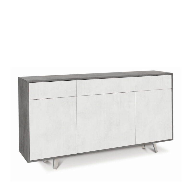 Mobile 3 Ante 3 Cassetti Kit Cemento e Ossido Bianco Sarmog