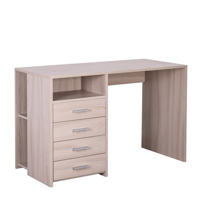 Scrivania 4 cassetti olmo chiaro Sarmog 120x55 salvaspazio