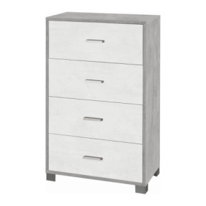 Mobile 4 Cassetti Kit H112 Cemento e Ossido Bianco Sarmog