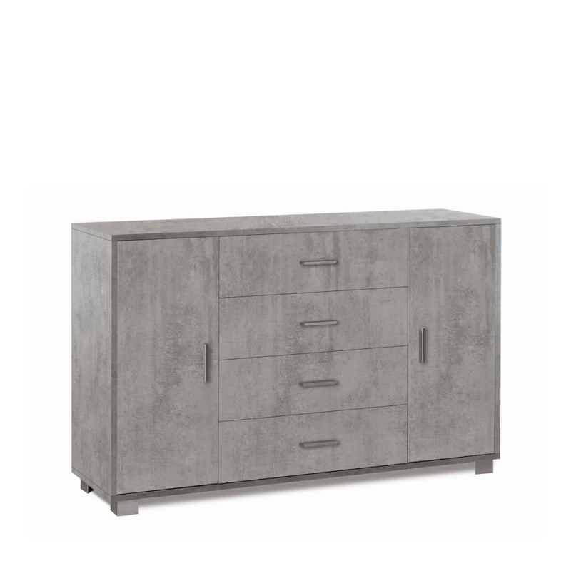 Mobile 2 Ante 4 Cassetti Kit L136 Cemento Sarmog Moderno