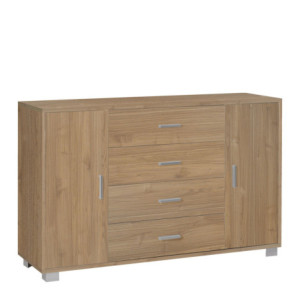 Mobile 2 ante 4 cassetti noce Stelvio Sarmog 136x41x86 moderno