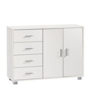 Mobile 2 ante 4 cassetti bianco fiammato Sarmog 116x41x86