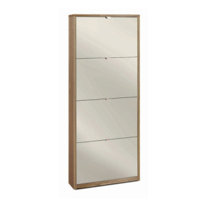 Scarpiera 4 ante specchio noce Stelvio Sarmog 63x18x154