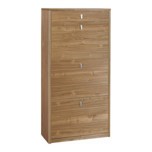 Scarpiera 3 ante 1 cassetto noce Stelvio Sarmog 63x29x127