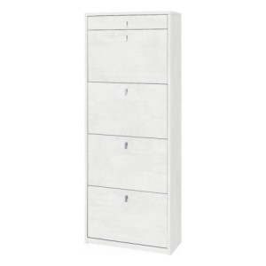 Scarpiera 4 Ante 1 Cassetto Alto P29 Ossido Bianco Sarmog – Capienza Moderna