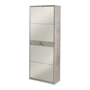 Scarpiera 4 Ante Specchio 1 Cassetto Centrale P29 Cemento