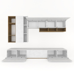 Zoom Composizione H194 L267 Noce Stelvio cm 267x45x194h - Sarmog