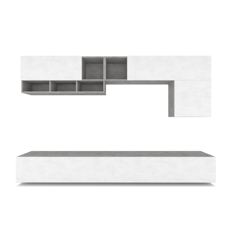 Parete attrezzata H200 L282 cemento Sarmog 282x45x200h