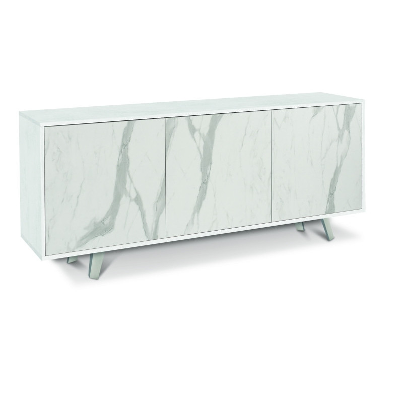 Mobile 3 Ante Kit L177 Ossido Bianco e Marmo Calacatta Sarmog