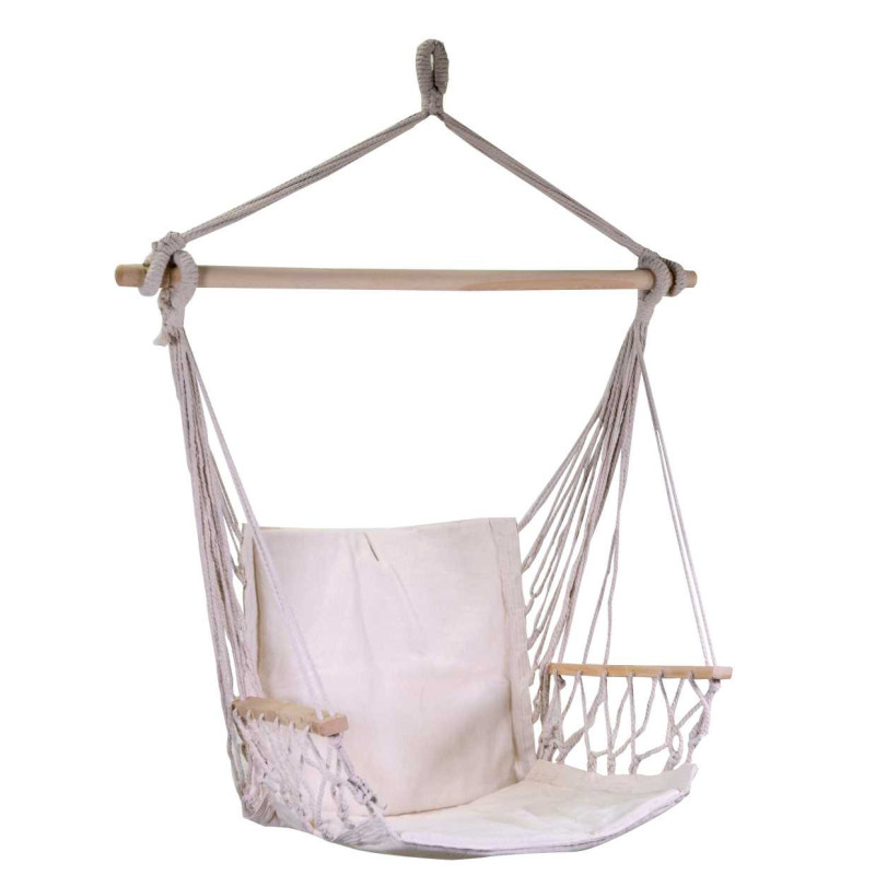Sedia dondolo tessuto beige 50x100 cm da giardino moderna